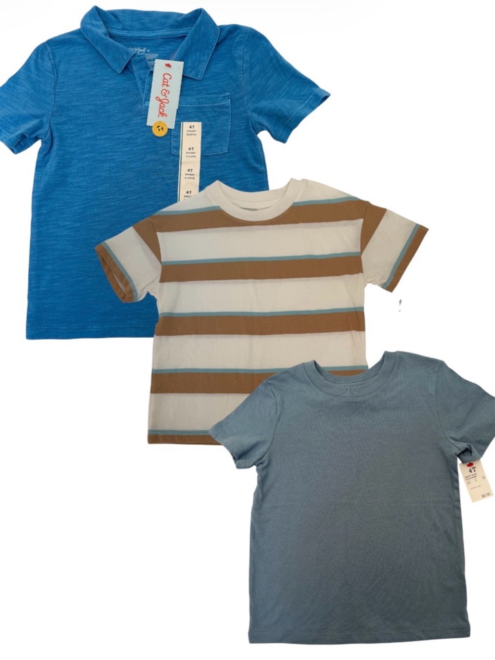 4T Toddler Boys Shirts Bundle 3 Pc Short Sleeve NEW
